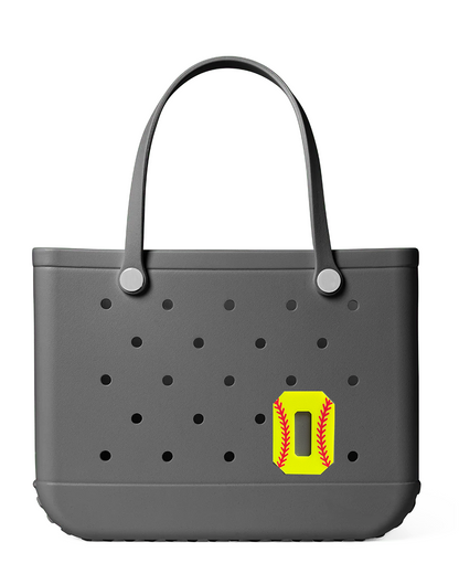 Softball Number Bogg Charm