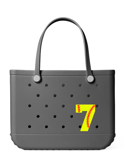 Softball Number Bogg Charm