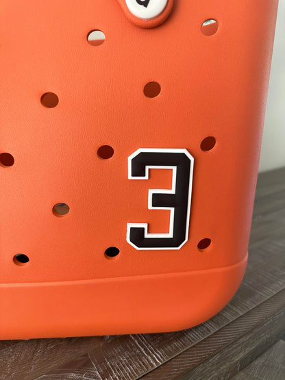 Jersey Uniform Number Charm | Sports Bogg Charm | Simple Southern Charm | Jersey Sports Uniform Bag Charm | Baseball Charm | Football Charm
